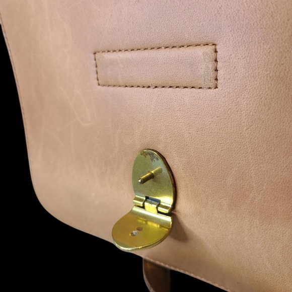 Madewell Abroad Classic Tan And Cream Thick Leather Shoulder/ Crossbody Bag - Picture 10 of 10